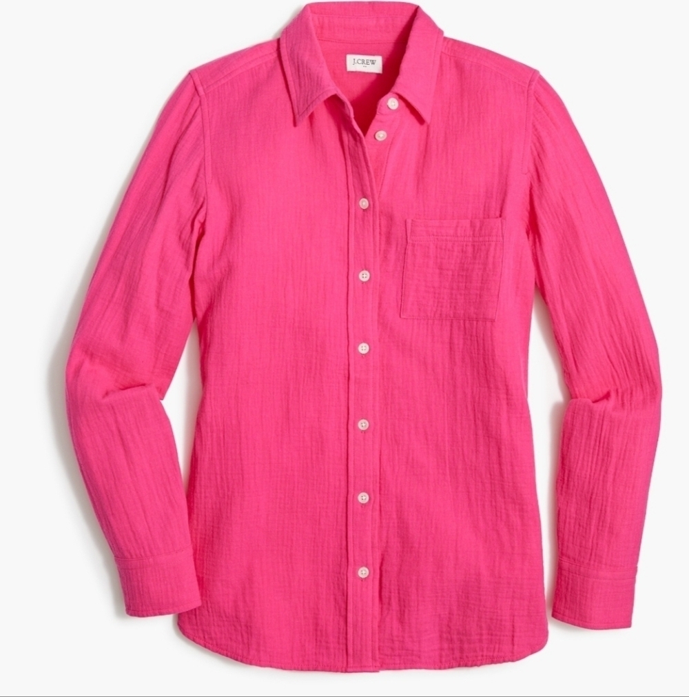 J. Crew Factory 100% Cotton Crinkle Gauze Button Up XL